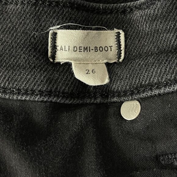 Madewell SZ 26 Cali Demi-Boot Jeans Mid-Rise Stretch Pockets Zip-Fly Gray - Picture 9 of 10